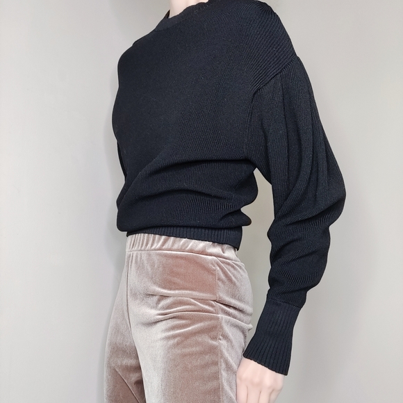 H&M Ribbed Drop Sleeves Black Sweater Size 4 - Picture 7 of 7